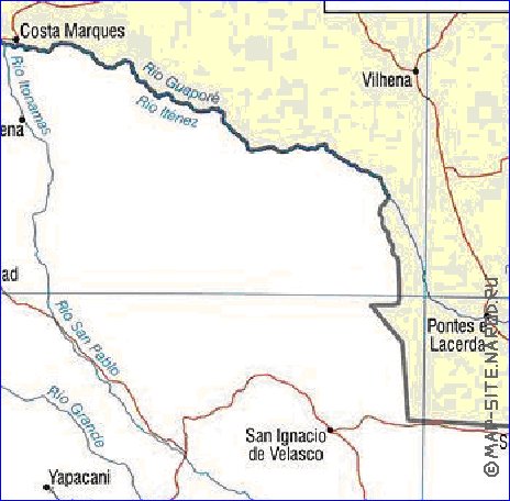 mapa de Bolivia em ingles