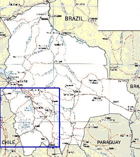 mapa de Bolivia em ingles