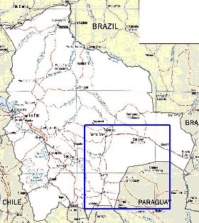 mapa de Bolivia em ingles