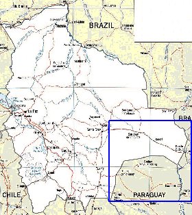 mapa de Bolivia em ingles