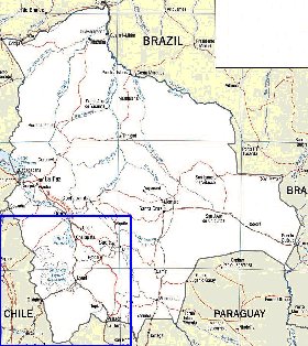 mapa de Bolivia em ingles