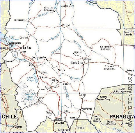 mapa de Bolivia em ingles