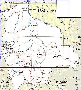 mapa de Bolivia em ingles