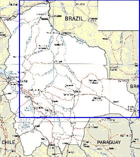 mapa de Bolivia em ingles