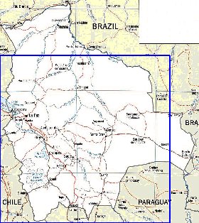 mapa de Bolivia em ingles