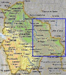 Fisica mapa de Bolivia