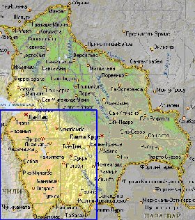 Fisica mapa de Bolivia