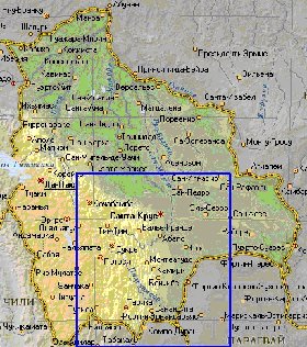 Fisica mapa de Bolivia