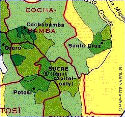 carte de de la densite de population Bolivie