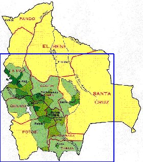 mapa de de densidade populacional Bolivia