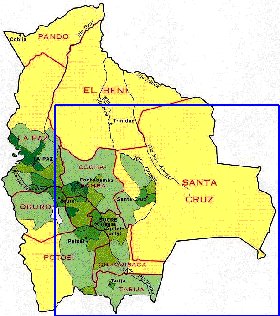 mapa de de densidade populacional Bolivia