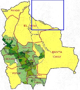 mapa de de densidade populacional Bolivia