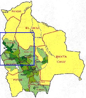 carte de de la densite de population Bolivie