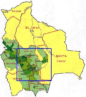 carte de de la densite de population Bolivie