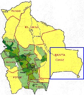 mapa de de densidade populacional Bolivia