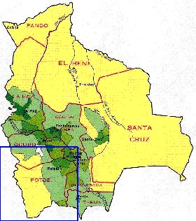 mapa de de densidade populacional Bolivia