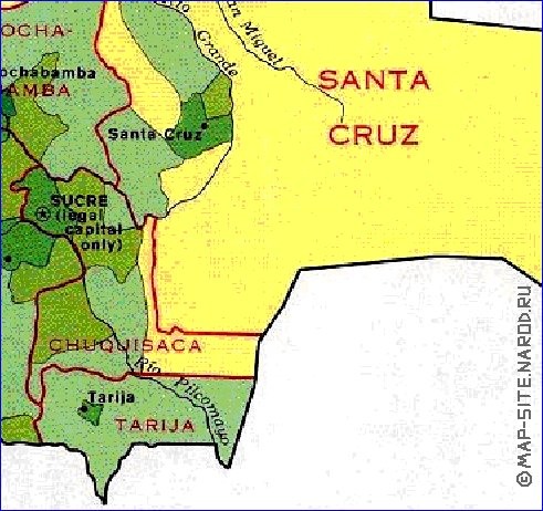 mapa de de densidade populacional Bolivia