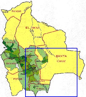 mapa de de densidade populacional Bolivia