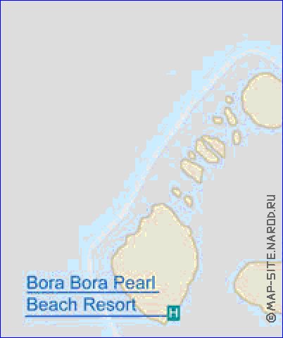 carte de Bora-Bora en anglais