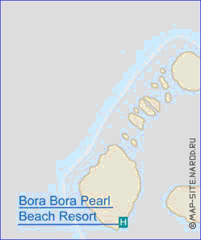 mapa de Bora Bora em ingles