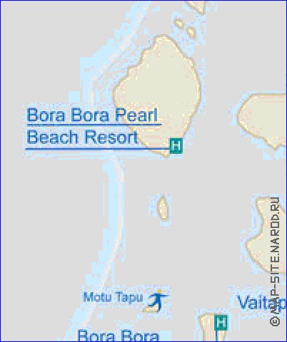 mapa de Bora Bora em ingles