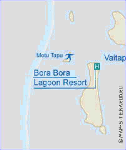 carte de Bora-Bora en anglais