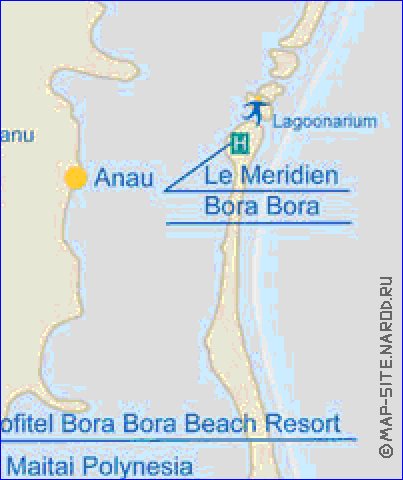 carte de Bora-Bora en anglais