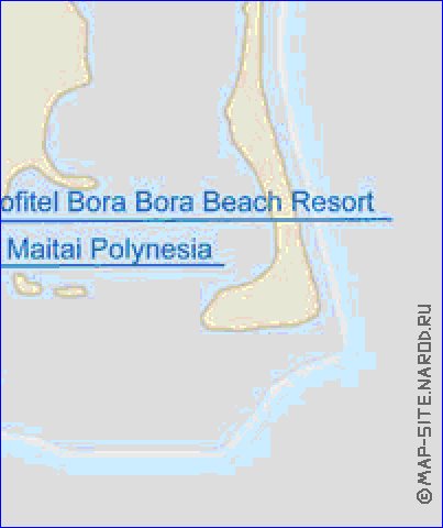 carte de Bora-Bora en anglais