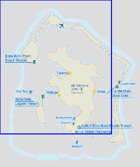 carte de Bora-Bora en anglais