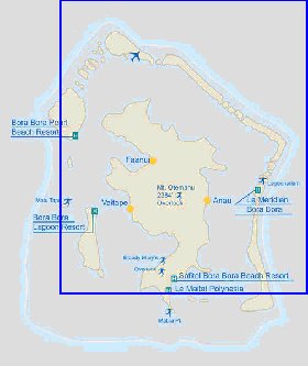 mapa de Bora Bora em ingles