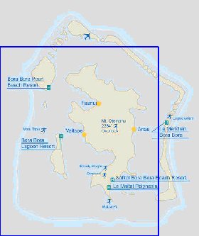 carte de Bora-Bora en anglais