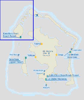 mapa de Bora Bora em ingles