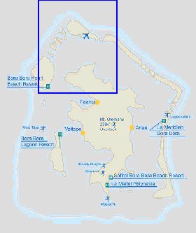 mapa de Bora Bora em ingles