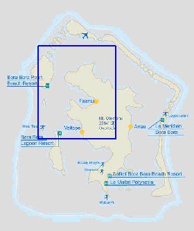 mapa de Bora Bora em ingles