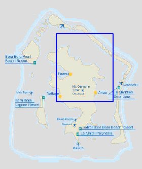 mapa de Bora Bora em ingles