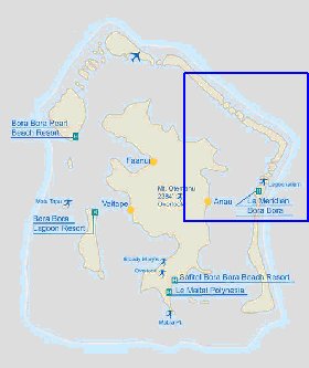 mapa de Bora Bora em ingles