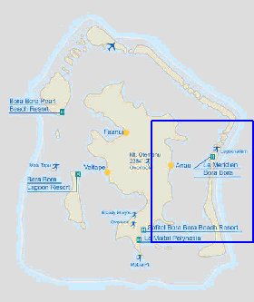 carte de Bora-Bora en anglais