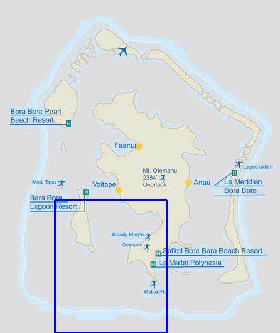 mapa de Bora Bora em ingles