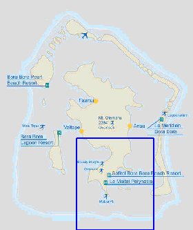 carte de Bora-Bora en anglais