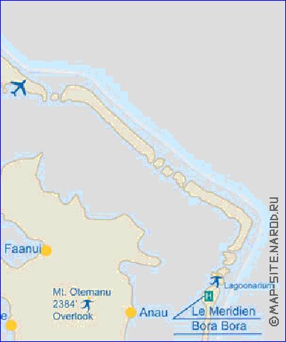 carte de Bora-Bora en anglais