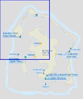 mapa de Bora Bora em ingles