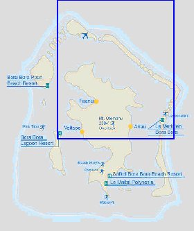 carte de Bora-Bora en anglais