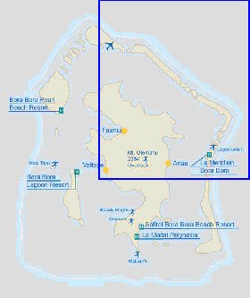 carte de Bora-Bora en anglais