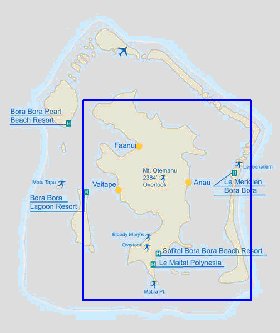 mapa de Bora Bora em ingles