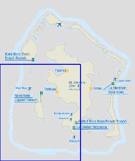 carte de Bora-Bora en anglais