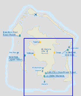 mapa de Bora Bora em ingles