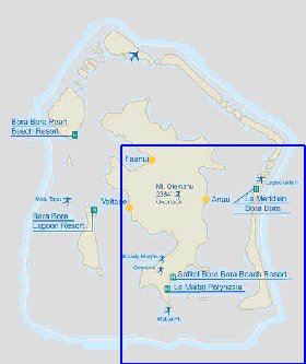 carte de Bora-Bora en anglais