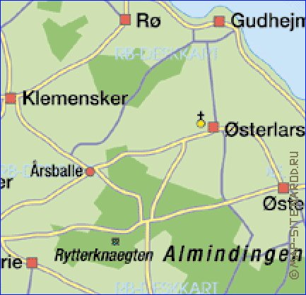 mapa de Bornholm