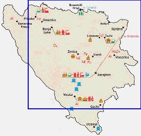 Economico mapa de Bosnia e Herzegovina