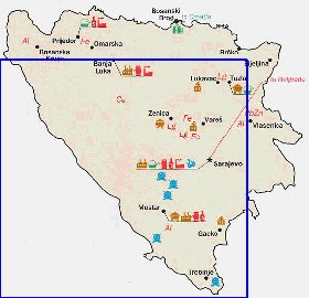 Economico mapa de Bosnia e Herzegovina